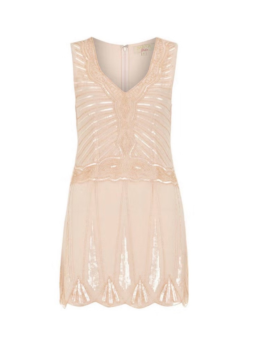 Maya Blush-Beige Sequin Embellished Mini Dress